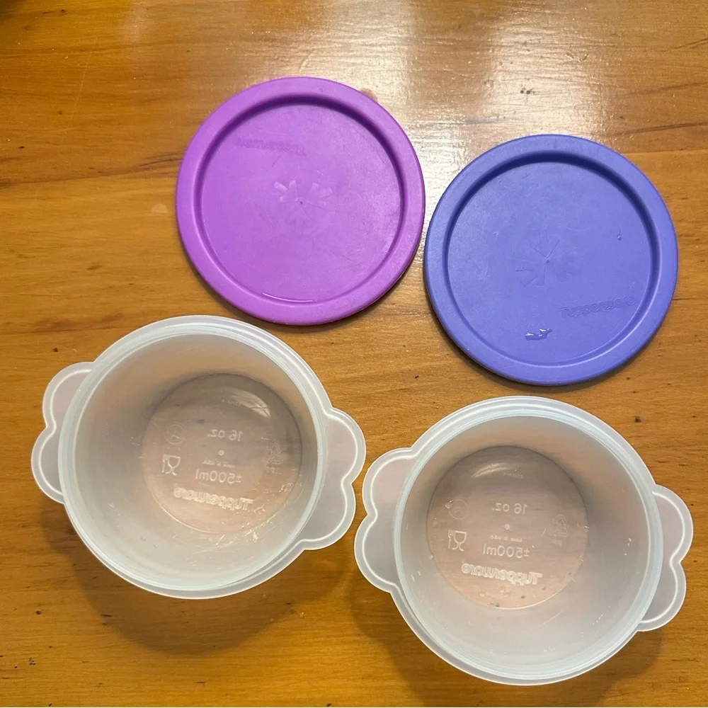 12-Piece Vintage Tupperware Includes Variety Purple & Pink Container & Lid Sets